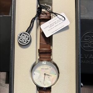 Bolvaint Pearl Dial Leather Strap Watch